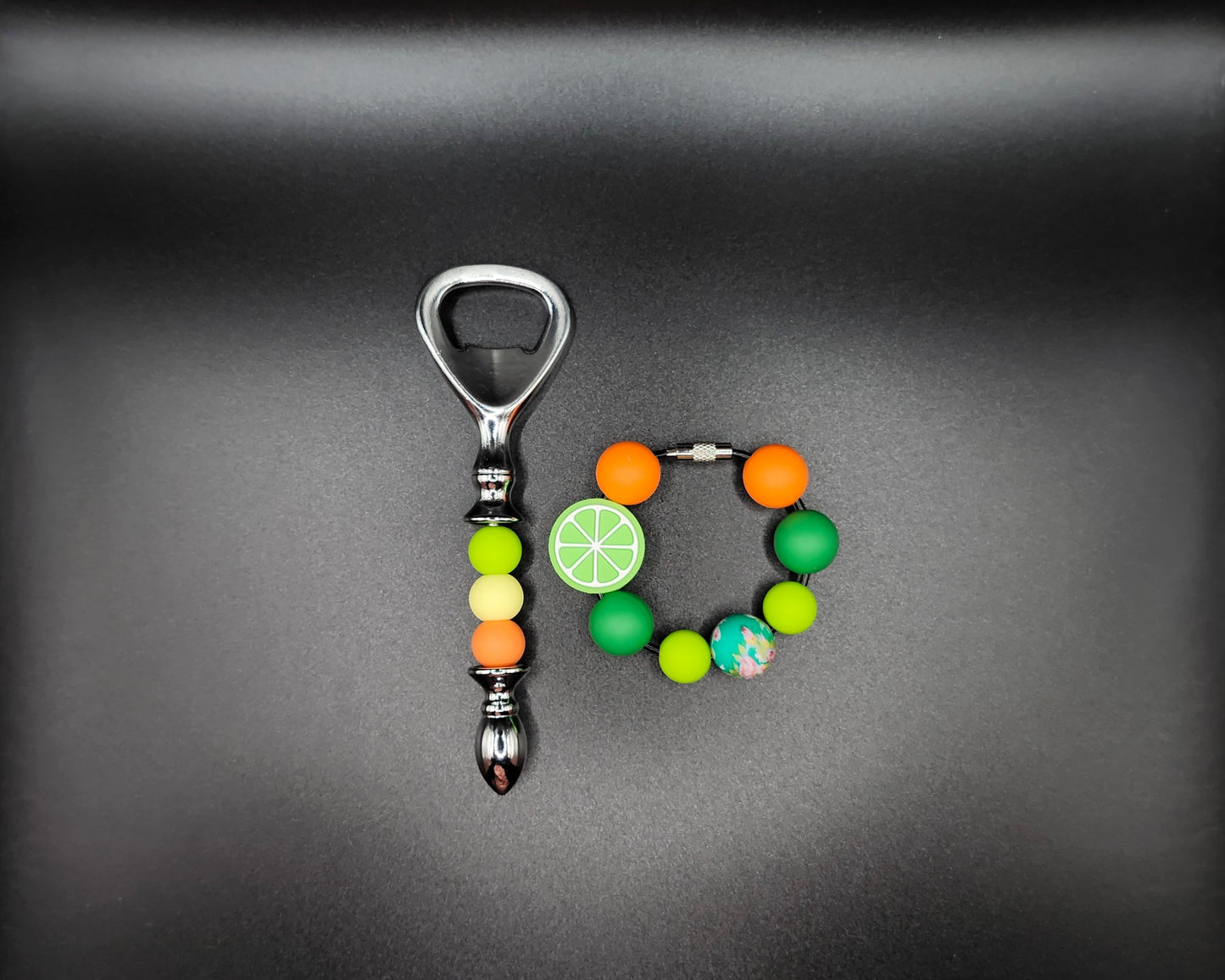Multicolor Bottle Opener with Beaded Wire Holder
