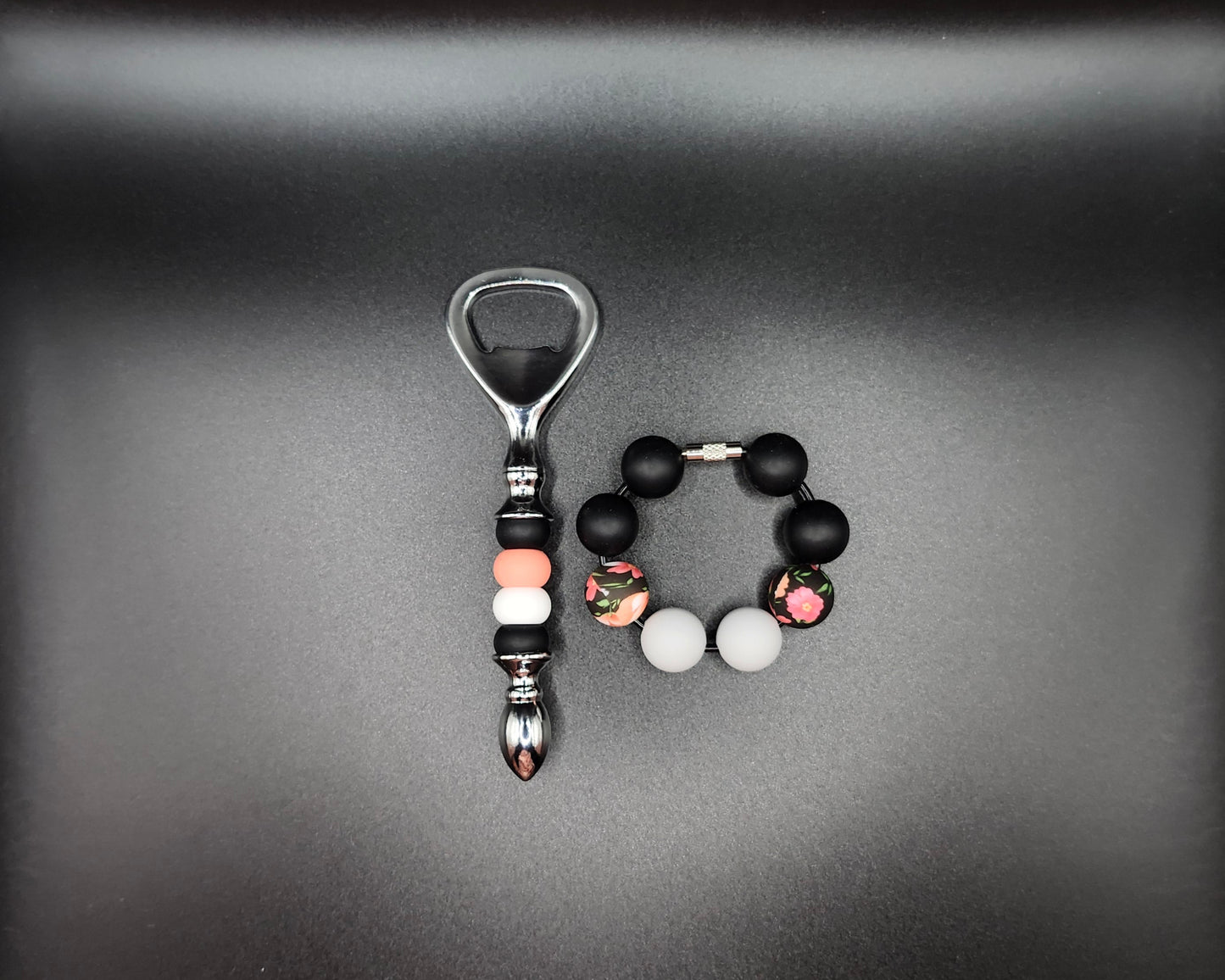 Multicolor Bottle Opener with Beaded Wire Holder