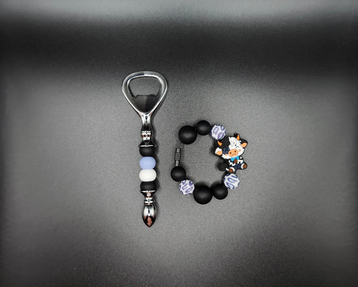 Multicolor Bottle Opener with Beaded Wire Holder