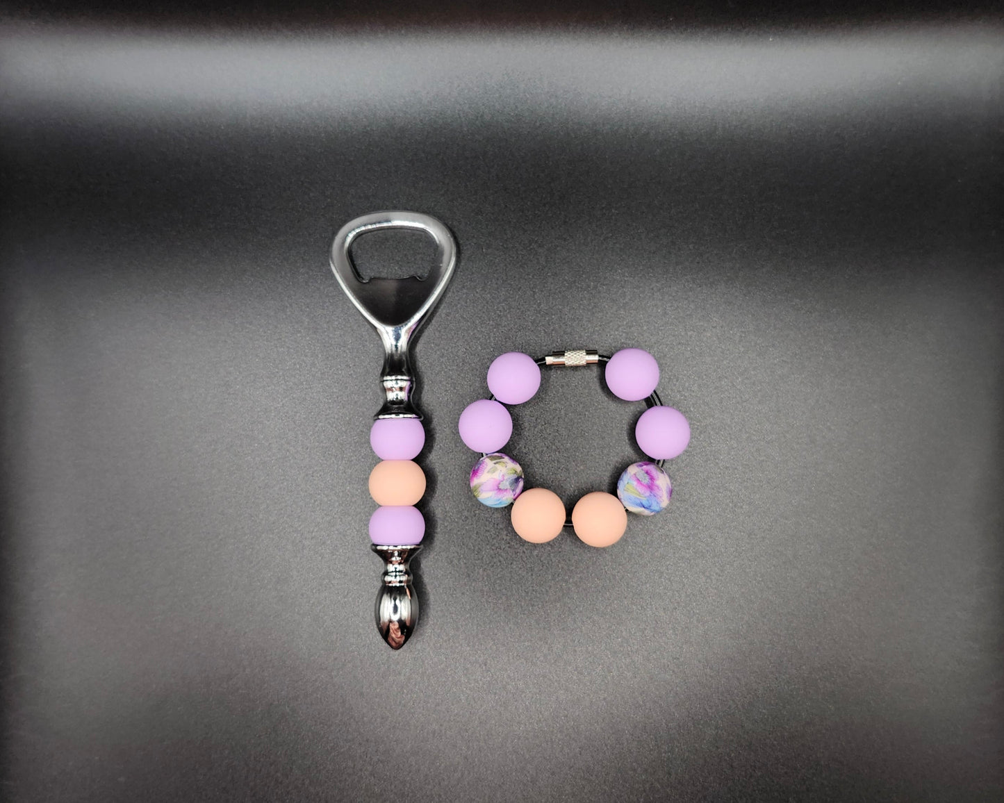 Multicolor Bottle Opener with Beaded Wire Holder